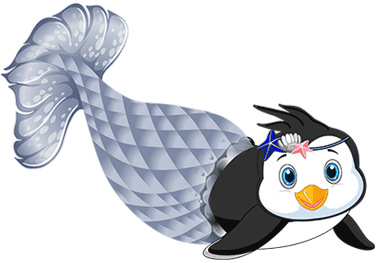 a penguin mermaid hybrid