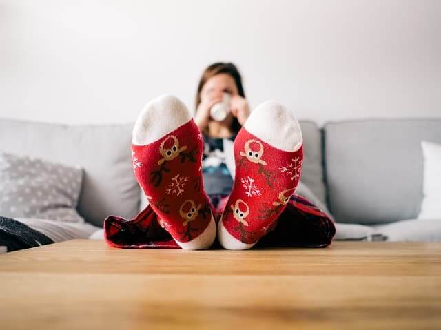 a person sitting on a couch