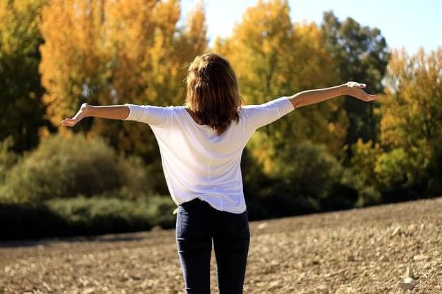 a person in a field